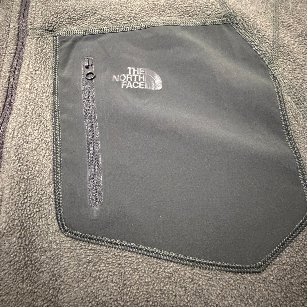 The North Face Mens XL Fleece 1/4 Zip Pullover Gray Chest Pocket - Picture 10 of 10